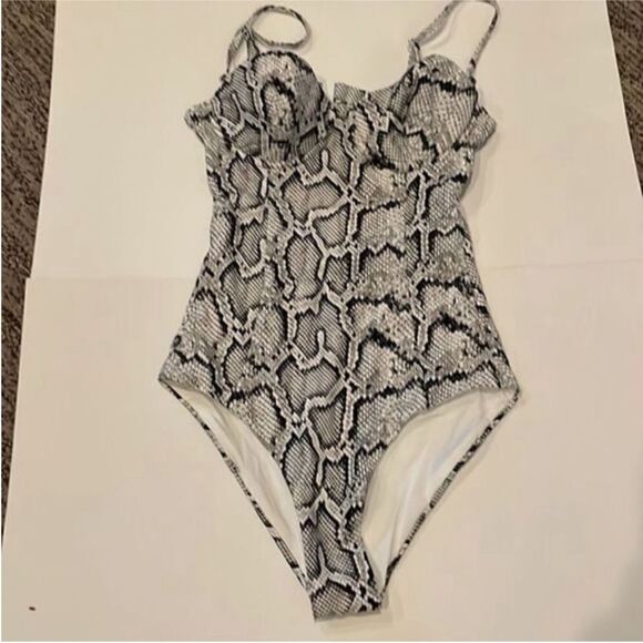 Onia Bell Python One-Piece Swimsuit Black White Sz XS NWT - Picture 5 of 9